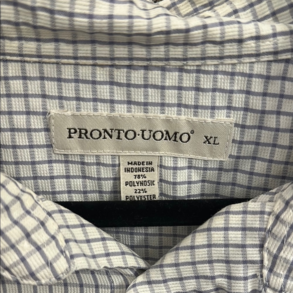 Men's White Checkered Shirt - Picture 2 of 4